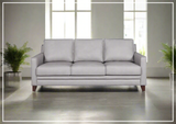Gio Italia Home Samson Leather 3-Seater Sofa In Gray-SOFABED
