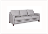 Gio Italia Home Samson Leather 3-Seater Sofa In Gray-SOFABED