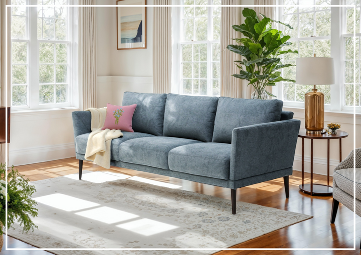 Luonto Viola 3 Seater Fabric Sofa With Wenge Leg Finish