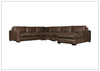 Dawkins Leather Sectional Sofa with Walnut Finish