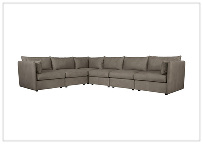 Preston L-Shaped Brown Leather Sectional Sofa