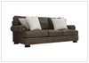 Foster Dark Brown Leather Sofa with Rolled Arms