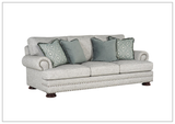 Bernhardt Foster 3-Seater Fabric Sofa with Nailhead Trim