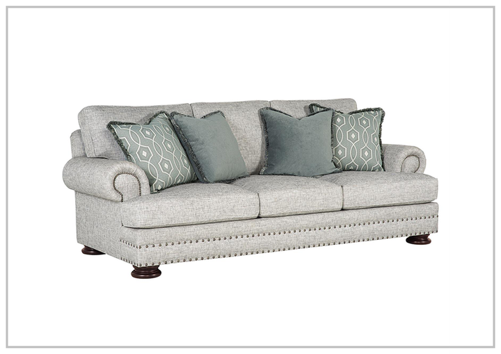 Bernhardt Foster 3-Seater Fabric Sofa with Nailhead Trim