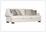 Bernhardt Foster 3-Seater Fabric Sofa with Nailhead Trim