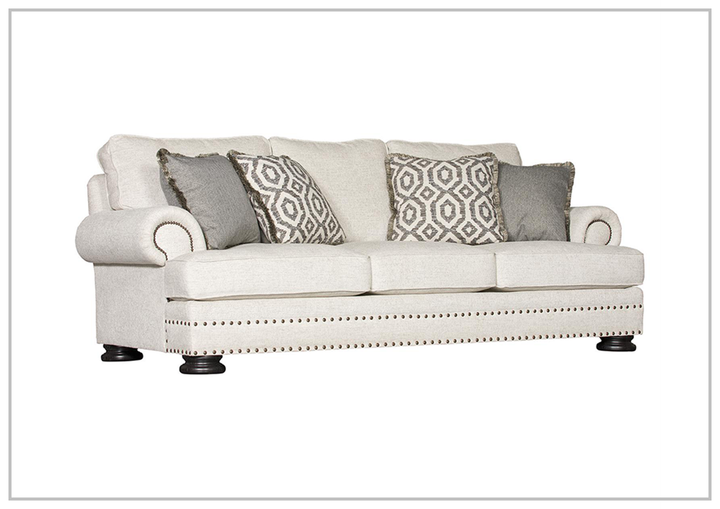 Bernhardt Foster 3-Seater Fabric Sofa with Nailhead Trim
