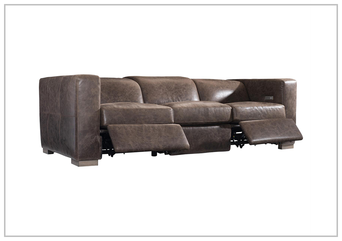 Arrezio Light Brown Leather Power Motion Sofa