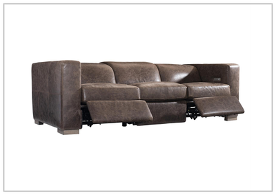 Arrezio Light Brown Leather Power Motion Sofa