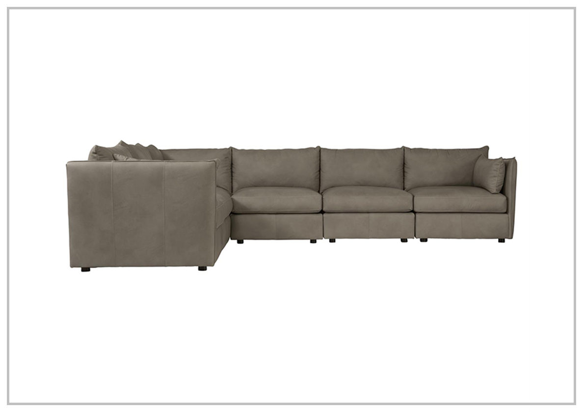 Preston L-Shaped Brown Leather Sectional Sofa