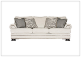 Bernhardt Foster 3-Seater Fabric Sofa with Nailhead Trim