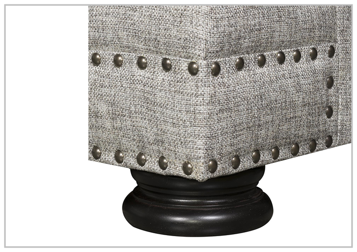 Bernhardt Foster 3-Seater Fabric Sofa with Nailhead Trim