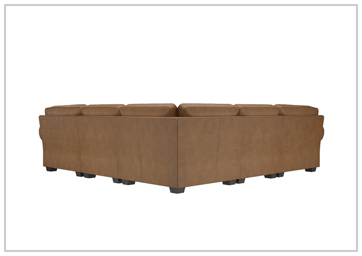 Bernhardt Grandview L-Shaped Brown Leather Sectional Sofa