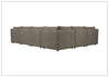 Preston L-Shaped Brown Leather Sectional Sofa