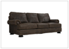 Foster Dark Brown Leather Sofa with Rolled Arms