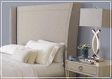 Bernhardt Criteria Shelter Olive Grey Upholstered King Size Bed