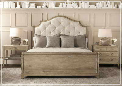 Rustic Patina Sleigh Bed by Bernhardt- Jennihome