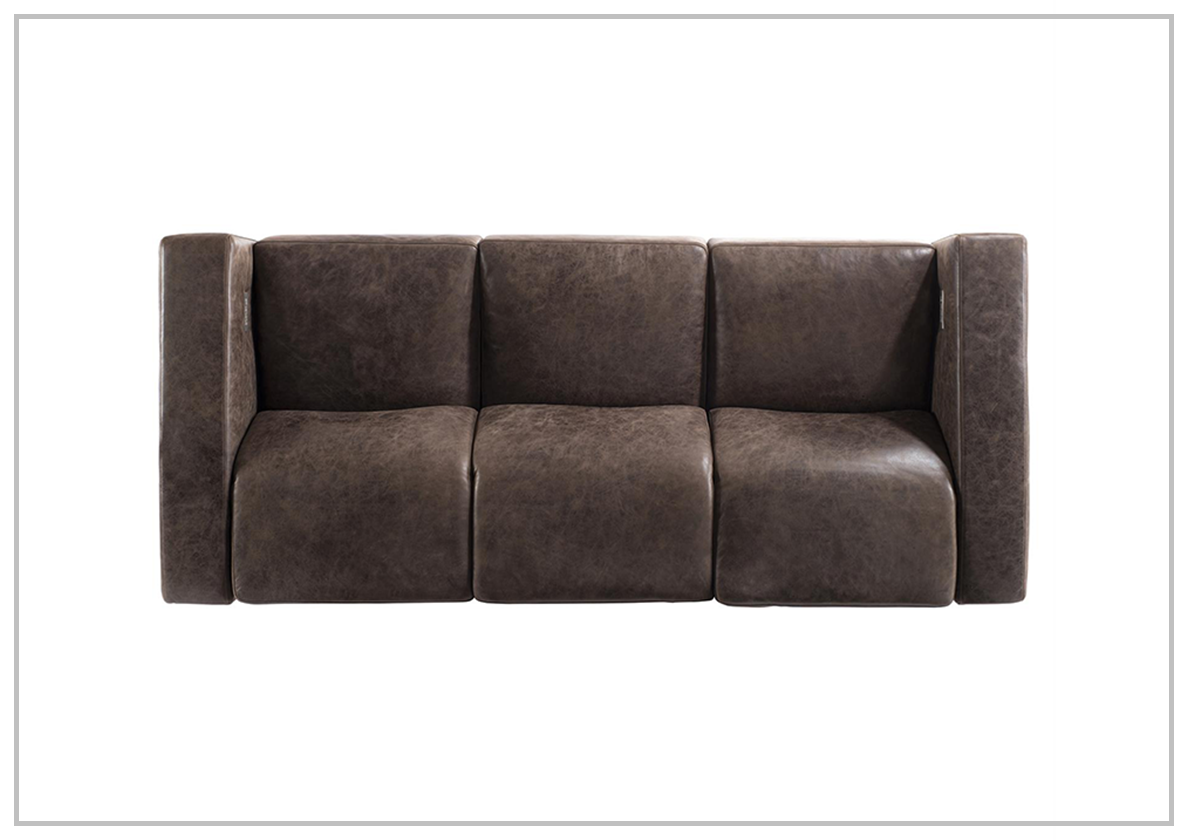 Arrezio Light Brown Leather Power Motion Sofa