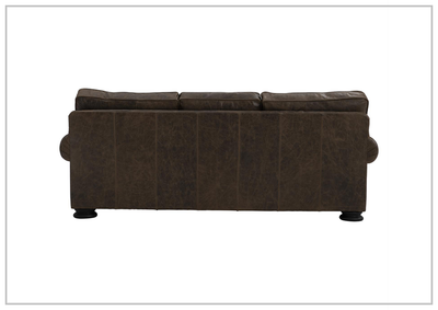 Foster Dark Brown Leather Sofa with Rolled Arms