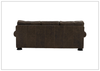 Foster Dark Brown Leather Sofa with Rolled Arms