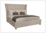 Bernhardt Criteria Shelter Olive Grey Upholstered King Size Bed