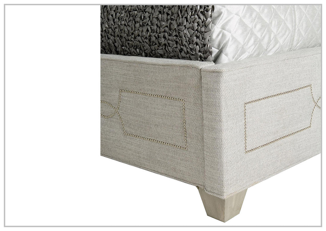 Bernhardt Criteria Shelter Olive Grey Upholstered King Size Bed