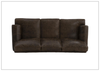 Foster Dark Brown Leather Sofa with Rolled Arms