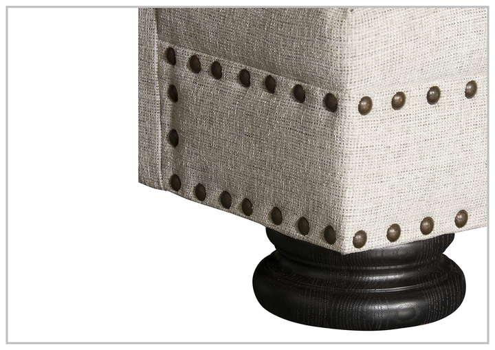 Bernhardt Foster 3-Seater Fabric Sofa with Nailhead Trim