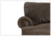 Foster Dark Brown Leather Sofa with Rolled Arms