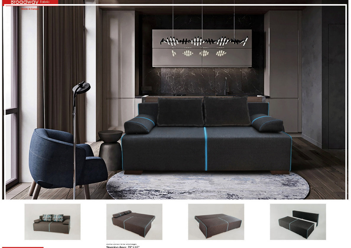Broadway Sofa Bed and Storage Set-Futon-SOFABED