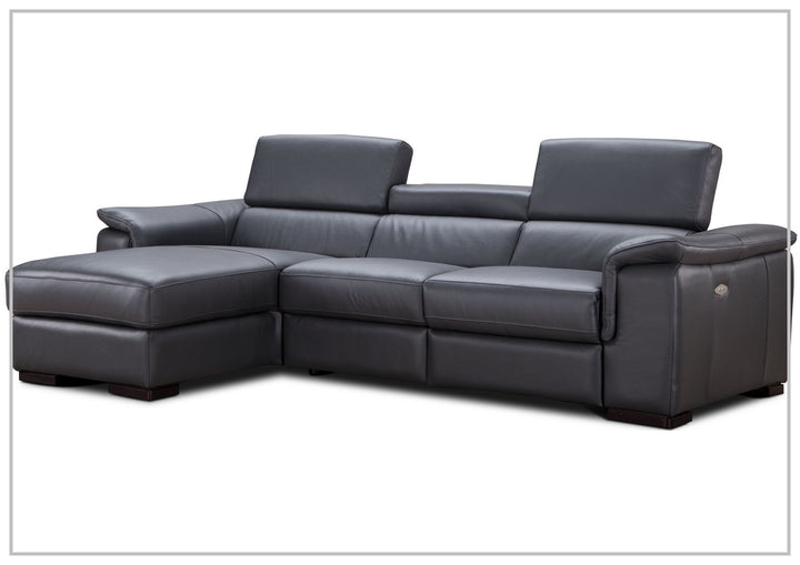 Gio Italia Allegra L-Shaped Leather Recliner Sectional Sofa