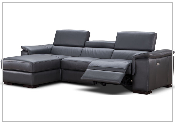 Gio Italia Allegra L-Shaped Leather Recliner Sectional Sofa