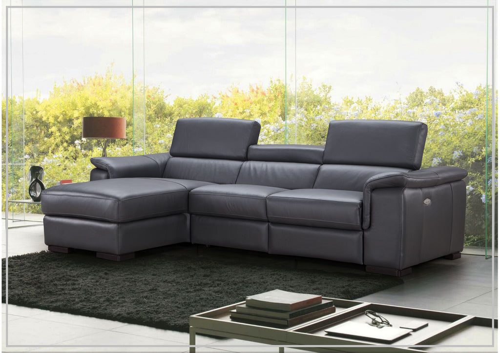 Gio Italia Allegra L-Shaped Leather Recliner Sectional Sofa