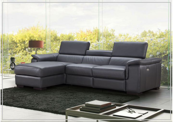 Gio Italia Allegra L-Shaped Leather Recliner Sectional Sofa