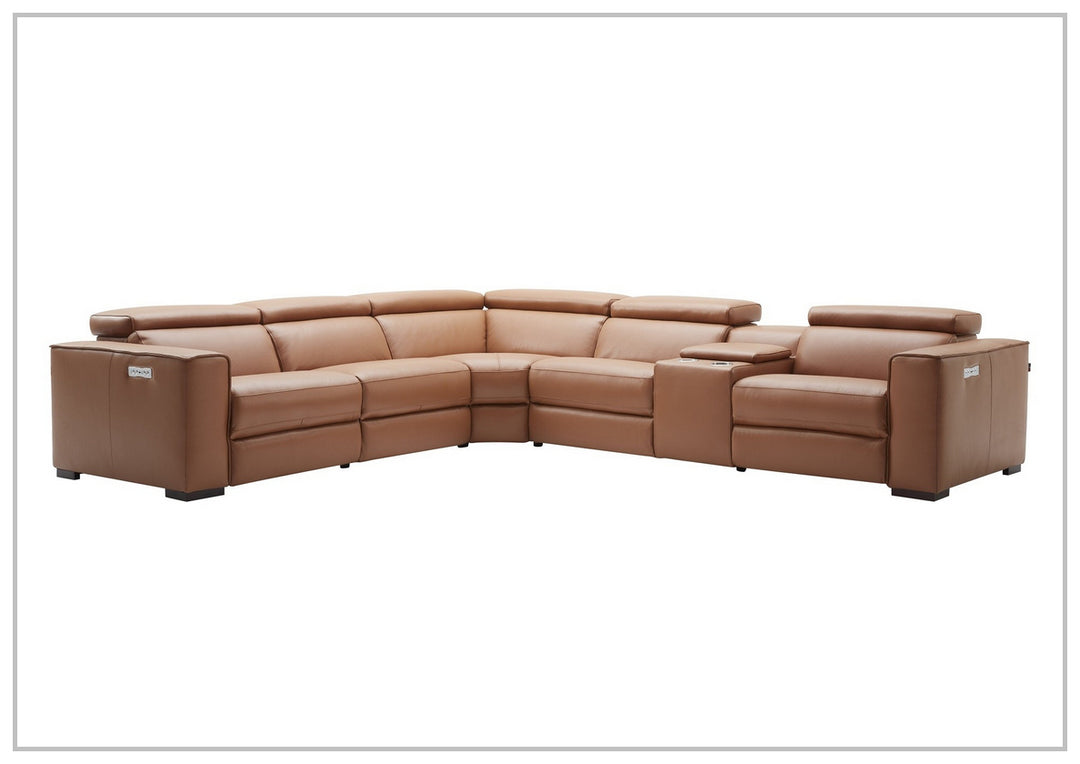 Gio Italia Aventura L-Shaped Leather Power Reclining Sectional Sofa