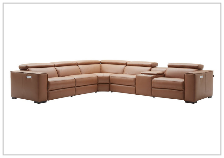 Gio Italia Aventura L-Shaped Leather Power Reclining Sectional Sofa