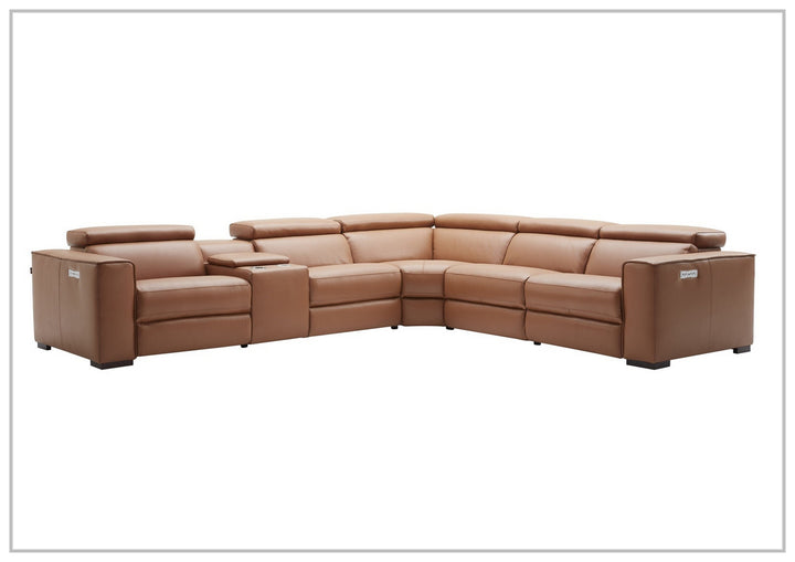 Gio Italia Aventura L-Shaped Leather Power Reclining Sectional Sofa