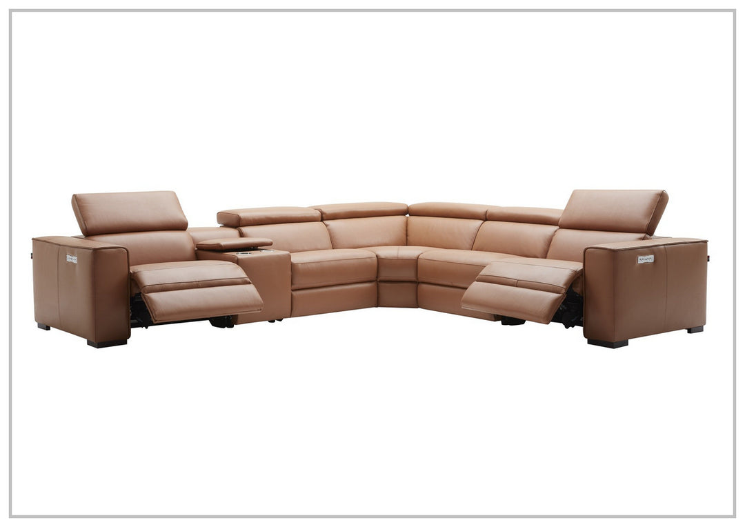 Gio Italia Aventura L-Shaped Leather Power Reclining Sectional Sofa