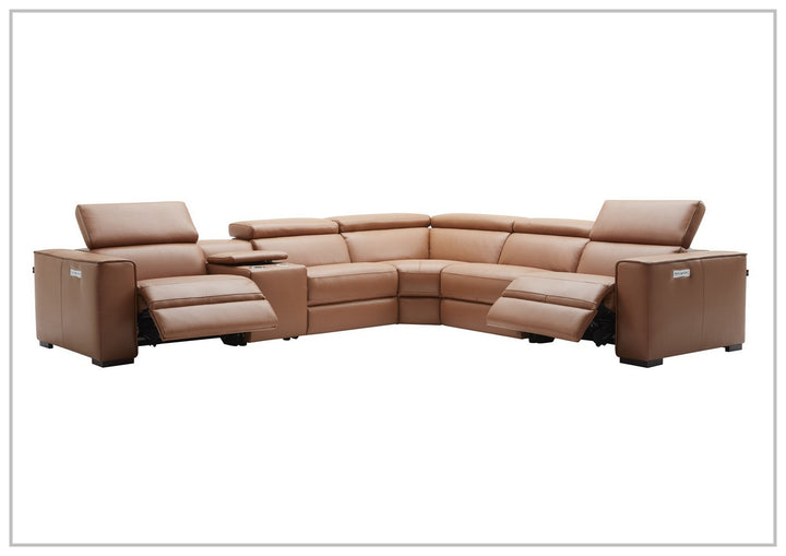 Gio Italia Aventura L-Shaped Leather Power Reclining Sectional Sofa