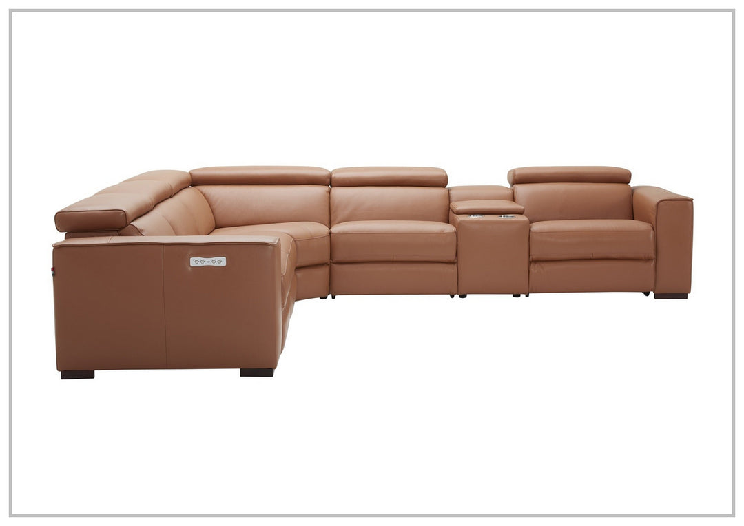 Gio Italia Aventura L-Shaped Leather Power Reclining Sectional Sofa