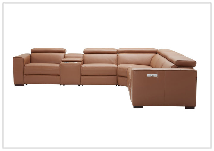 Gio Italia Aventura L-Shaped Leather Power Reclining Sectional Sofa