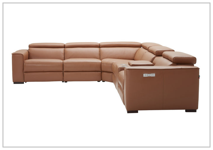 Gio Italia Aventura L-Shaped Leather Power Reclining Sectional Sofa