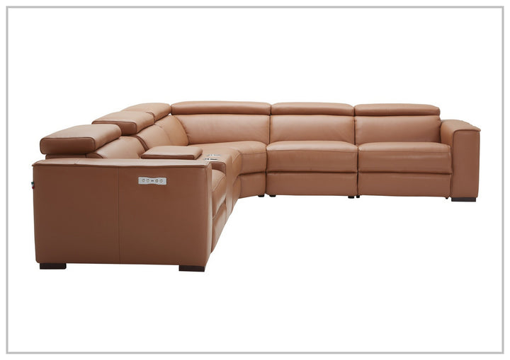 Gio Italia Aventura L-Shaped Leather Power Reclining Sectional Sofa