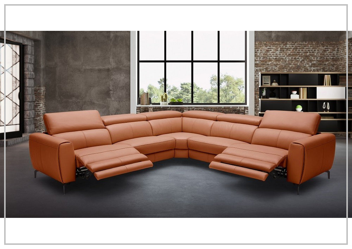 Leather Sectional Sofa In Rust Sofabed