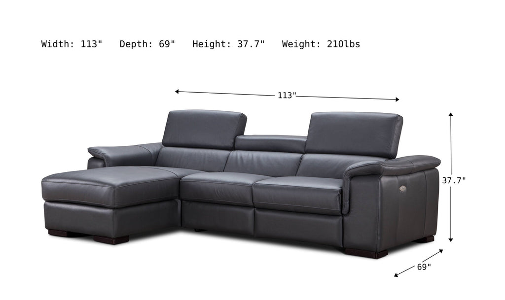 Allegra LShaped Leather Recliner Sectional Sofa by J&M Furniture SOFABED